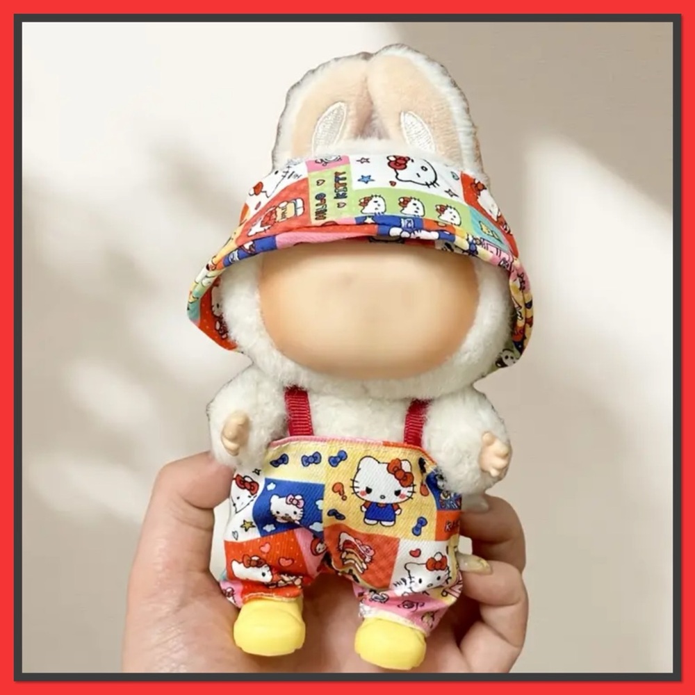 Cute Labubu Colorful Hello Kitty Outfit